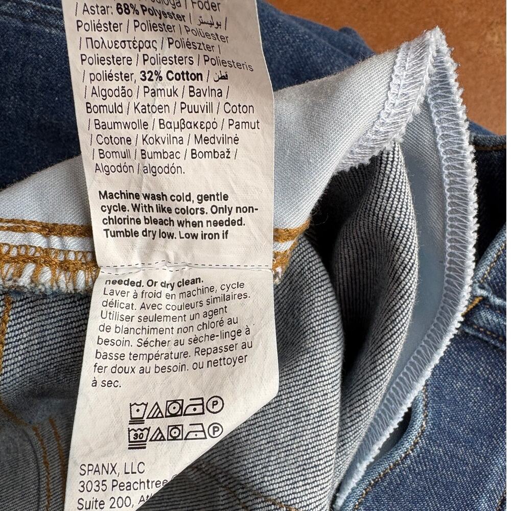 Spanx Wide Leg Cropped High Waist Pull On Jeans - Medium Wash size XL - Picture 6 of 8